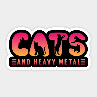 Cats And Heavy Metal v4 Sticker